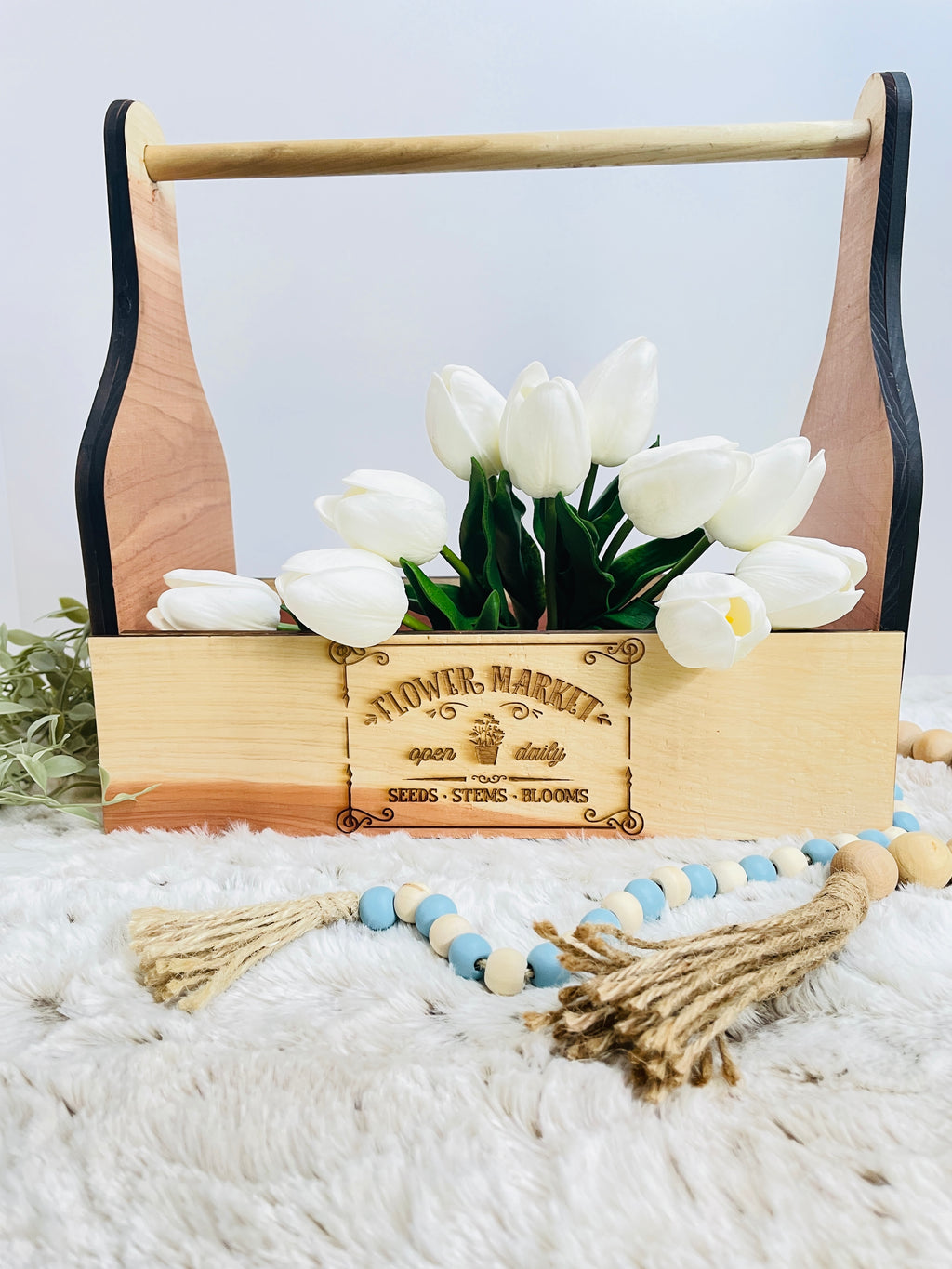 Wooden Decorative Box with Handle