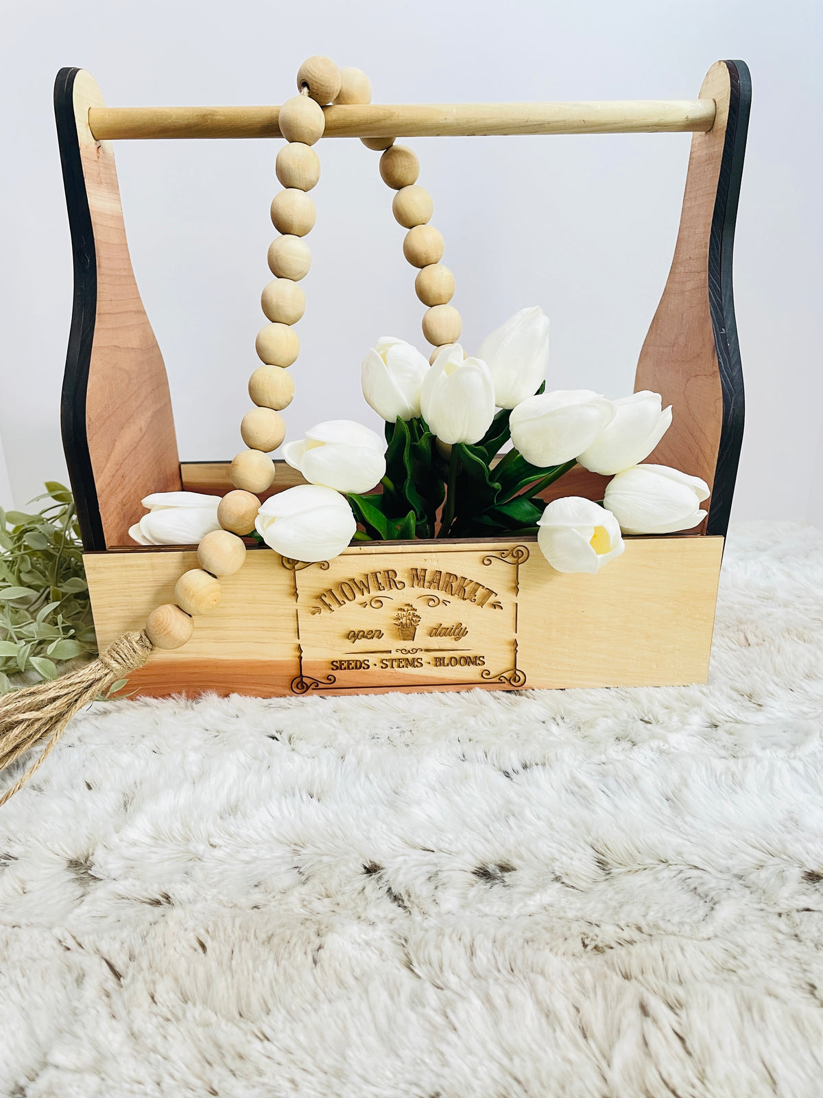 Wooden Decorative Box with Handle